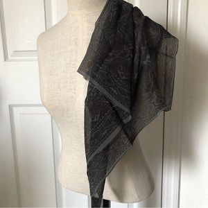 Ralph Lauren Silk Gray Paisley Scarf